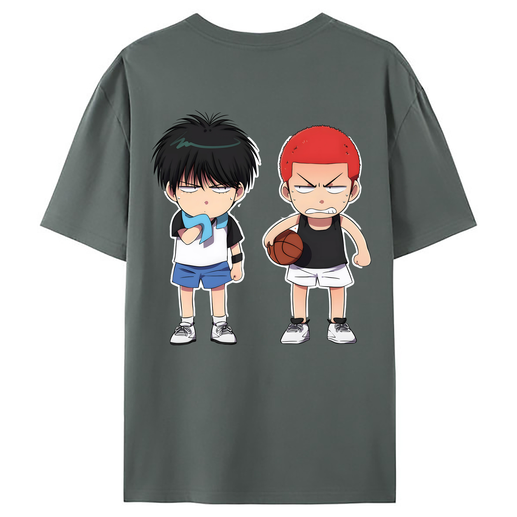 （画像用） SLAM DUNK／スラムダンク 綿100％ メンズ半袖Tシャツ（バックプリント） 通気性
